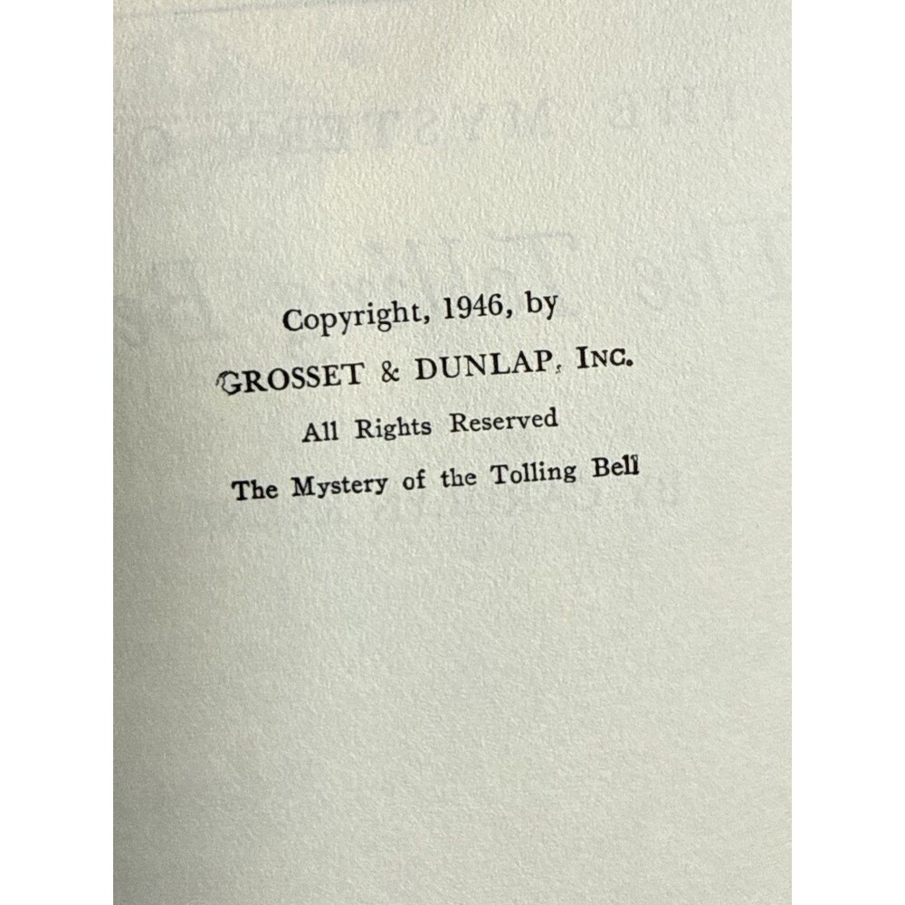 VTG HC HB Tweed blue The Mystery of the Tolling Bell Nancy Drew Carolyn Keen - Picture 5 of 5